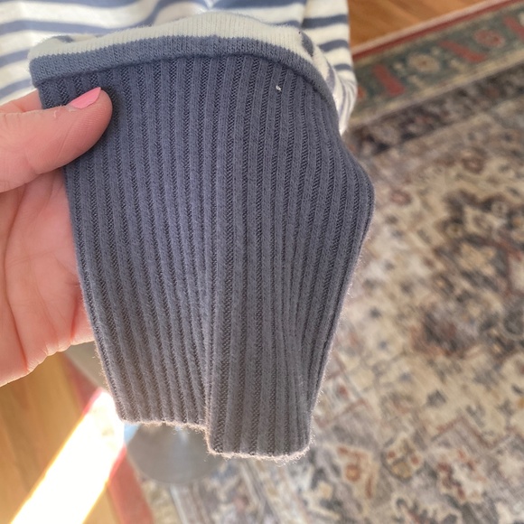 LOFT Dark Gray/Blue Striped Tunic Sweater - Size L‎ - Picture 5 of 7